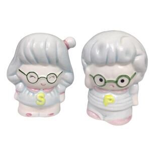 Pastel Ceramic Porcelain Anime Inspired Vintage Taiwan Salt Pepper Shakers